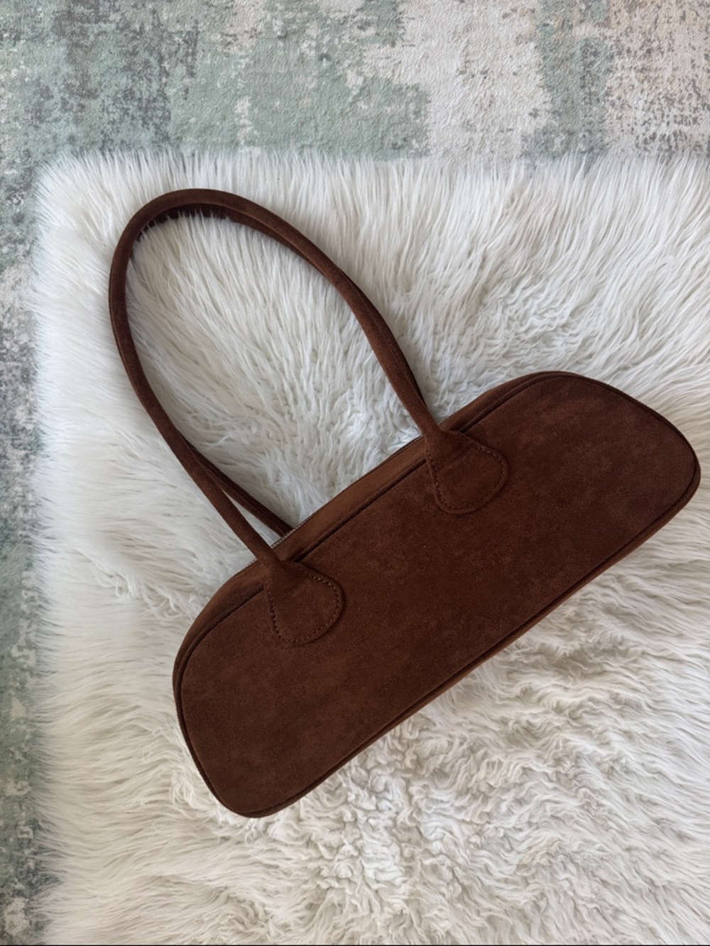 Classic Brown vegan Suede Shoulder Bag
